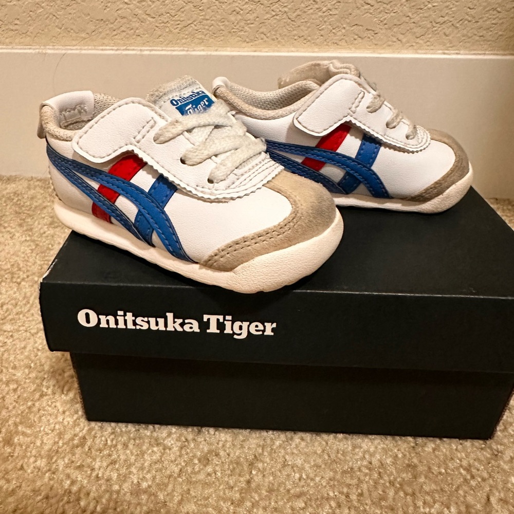 Onitsuka Tiger by Asics Kids Sneakers - White, Blue, and Red